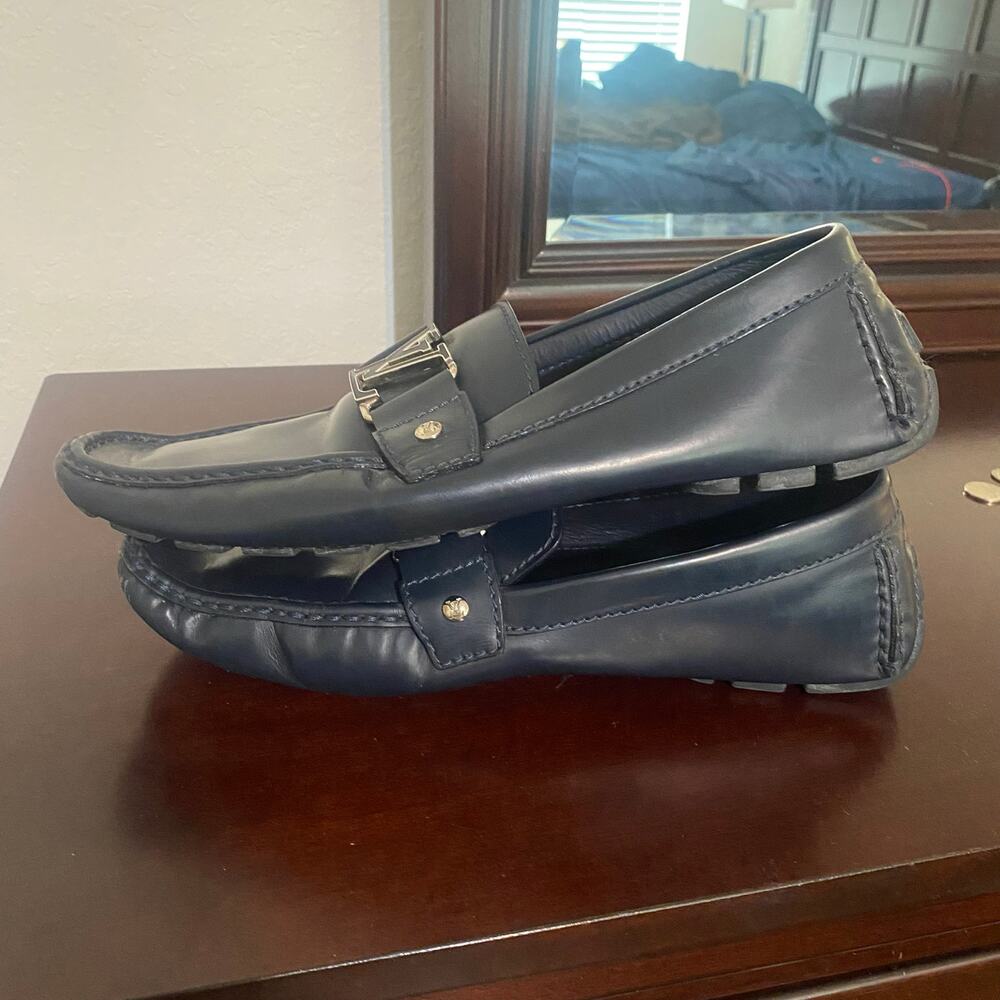 Louis Vuitton Big Logo Buckle Black Monte Carlo Loafers Size 9 - Picture 4 of 8